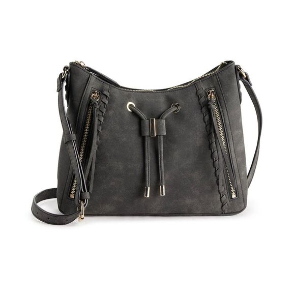 Rosetti Jane Crossbody Shoulder Bag Purse in Black & Gold Adjustable Strap NWOT - Picture 1 of 8